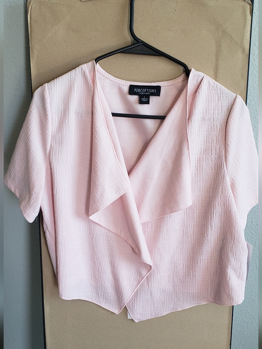 Perceptions NY Cropped Blazer Sz L NWT Pink
